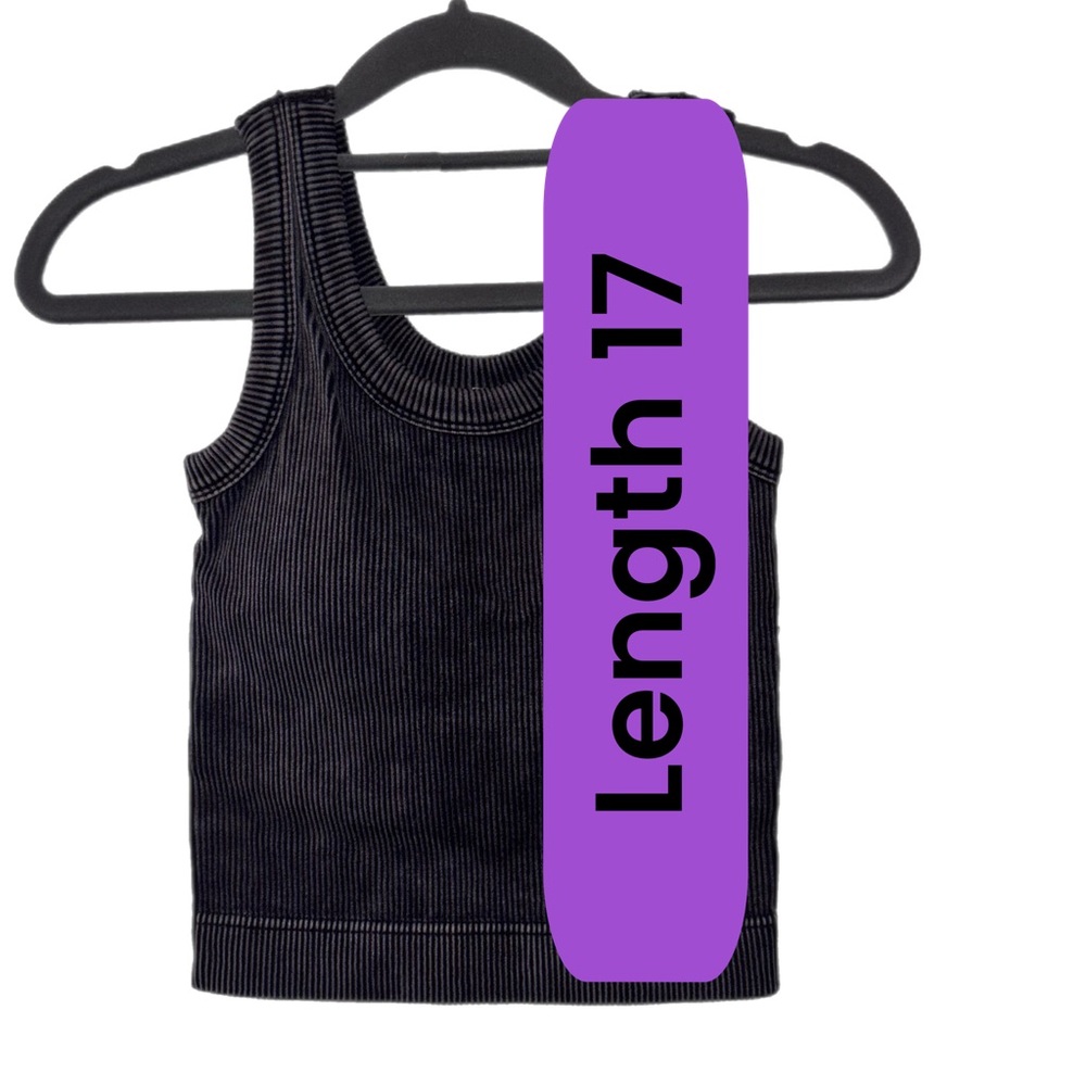 Zenana Outfitters acid black tank Top with pads - Picture 8 of 8